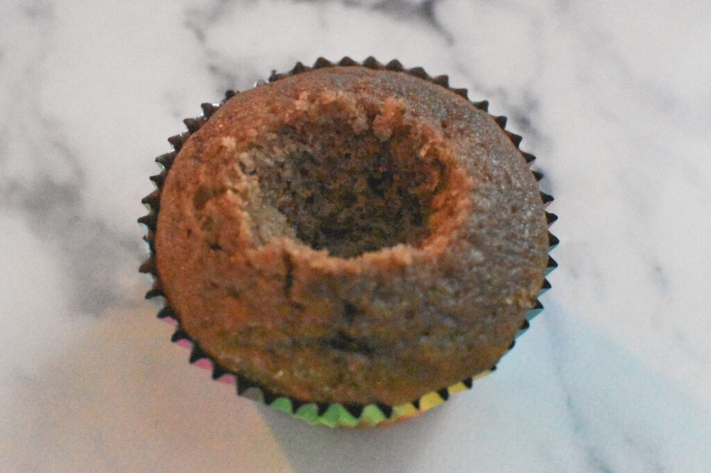 cannoli cupcake cored