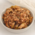 healthy apple crisp in bowl