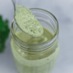 lemony green goddess dressing in jar