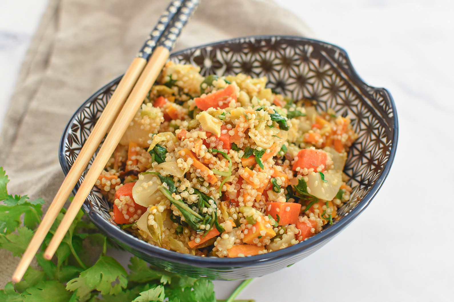 Ginger-scallion quinoa salad