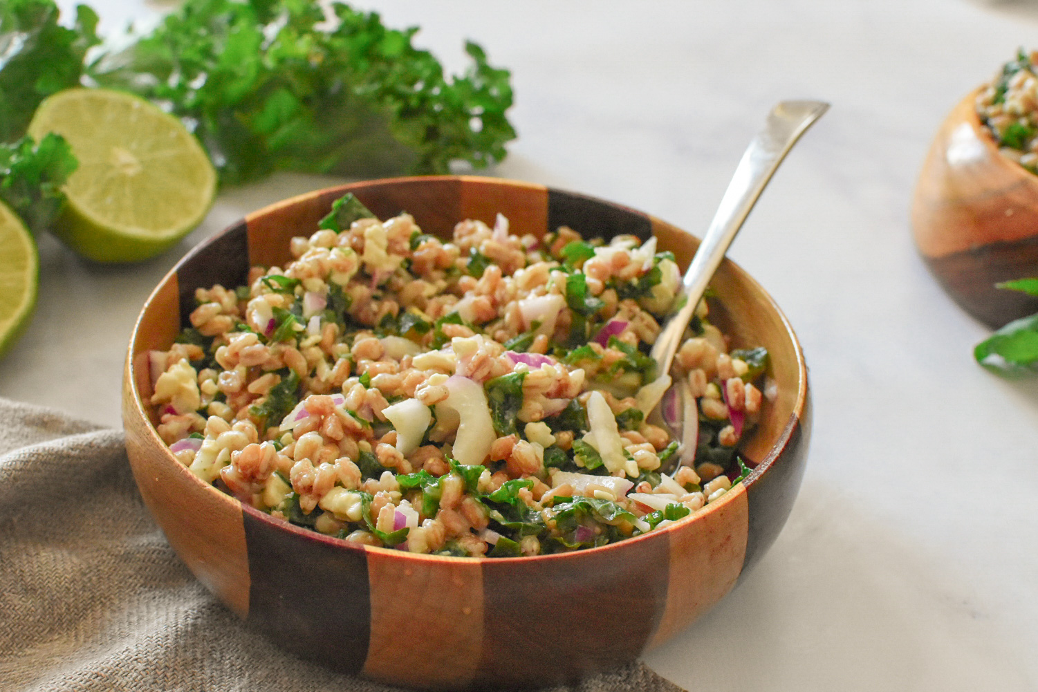 farro salad with apple cider vinaigrette