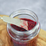 Low sugar raspberry chia seed jam