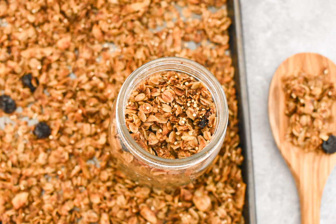 low sugar honey cardamom granola