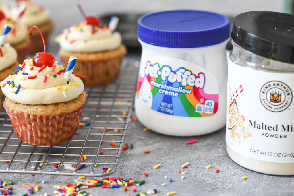 vanilla milkshake cupcakes