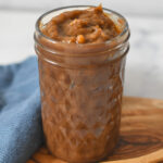 Slow cooker apple butter in a jar