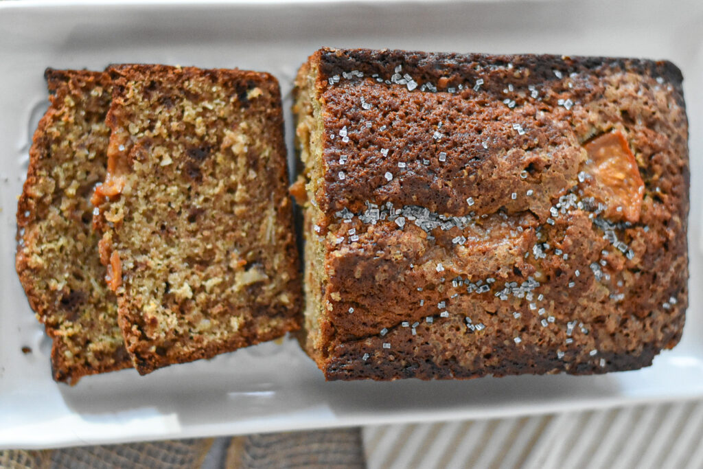 spiced persimmon and coconut bread