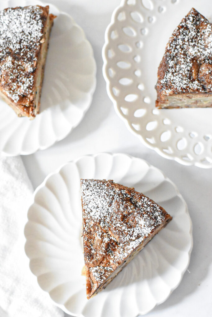 apple spice snacking cakes on three plates